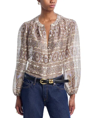 Veronica Beard Ashlynn Top In Brown
