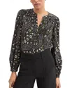 Veronica Beard Ashlynn Top In Black Multi
