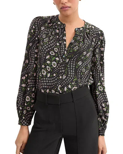 Veronica Beard Ashlynn Top In Black Multi
