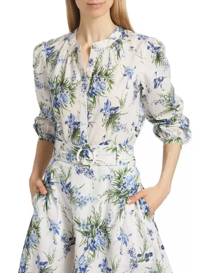 Veronica Beard Ashlynn Top In Off White Multi