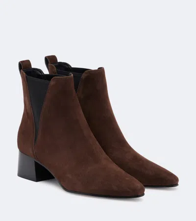Veronica Beard Astra Suede Chelsea Boots In Brown