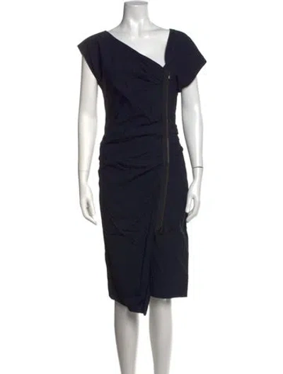 Pre-owned Veronica Beard Asymmetrical Knee-length Dress In Blue