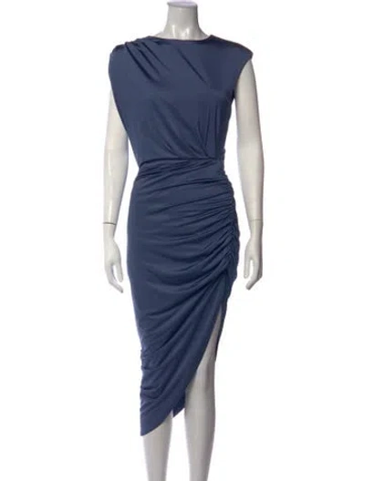 Pre-owned Veronica Beard Asymmetrical Midi Length Dress In Blue