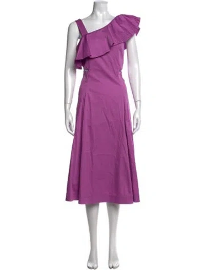 Pre-owned Veronica Beard Asymmetrical Midi Length Dress In Purple