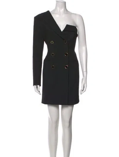 Pre-owned Veronica Beard Asymmetrical Mini Dress In Black