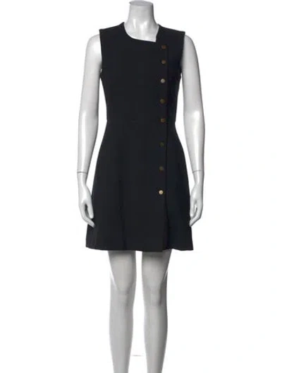 Pre-owned Veronica Beard Asymmetrical Mini Dress In Black