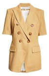 Veronica Beard Atwood Short Sleeve Linen Blend Dickey Jacket