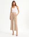 Veronica Beard Aubrie Linen Pant In Khaki Melange In Neutral