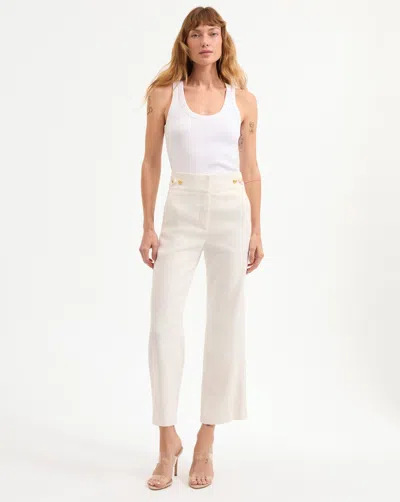 Veronica Beard Aubrie Cropped Wide-leg Pant In White