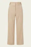 Veronica Beard Aubrie Linen Pant In Khaki Melange