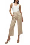 Veronica Beard Aubrie Linen Pant In Khaki Melange In White