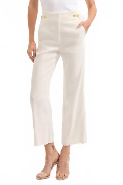 Veronica Beard Aubrie Linen Pant In Off-white