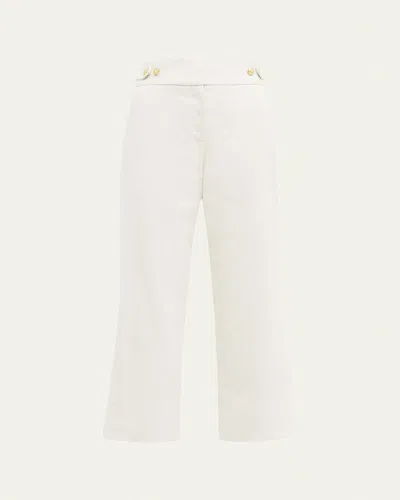 Veronica Beard Aubrie Linen Pants In White
