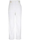 Veronica Beard Aubrie Wide Slim Pants In Weiss