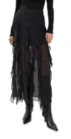 Veronica Beard Ava Silk Skirt Black In Black