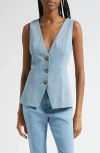 Veronica Beard Avalina Denim Vest In Blue