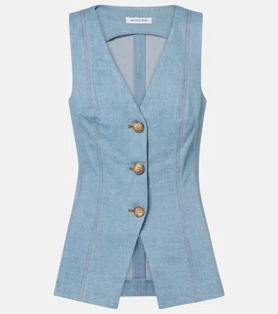 Veronica Beard Avalina Denim Vest In Blue