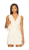 Veronica Beard Avalina Sleeveless V Neck Vest In Neutral