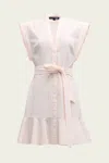 VERONICA BEARD AVELLA MINI DRESS IN PINK WHITE