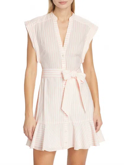 Veronica Beard Avella Mini Dress In Pink White In Neutral