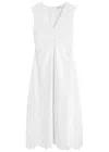 Veronica Beard Aven Cotton Eyelet Handkerchief Hem Dress