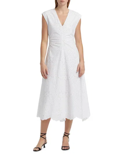 VERONICA BEARD AVEN DRESS IN WHITE EYELET