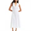 Veronica Beard Aven Cotton Eyelet Handkerchief Hem Dress In White