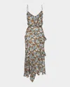 Veronica Beard Avenal Floral-print Silk Midi Dress In Multi