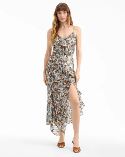 Veronica Beard Avenel Silk Midi Dress In Multi