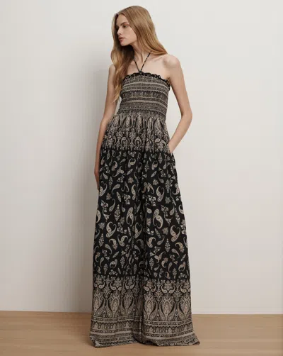 Veronica Beard Ayanna Halter Maxi Dress In Multi