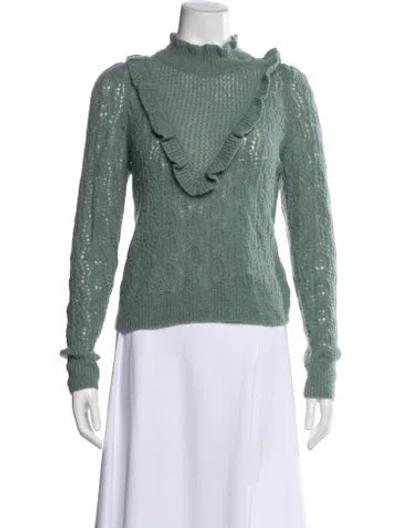 Pre-owned Veronica Beard Baby Alpaca Cowl Neck Sweater In Green