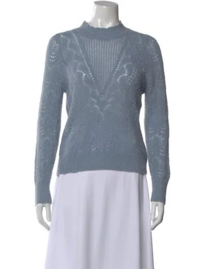 Pre-owned Veronica Beard Baby Alpaca Crew Neck Sweater In Blue