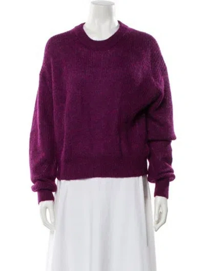 Pre-owned Veronica Beard Baby Alpaca Crew Neck Sweater In Purple