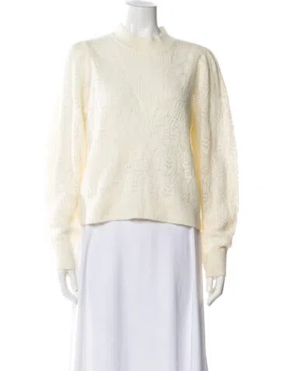 Pre-owned Veronica Beard Baby Alpaca Crew Neck Sweater W/ Tags In White