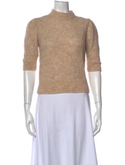 Pre-owned Veronica Beard Baby Alpaca Patterned Sweater In Neutral