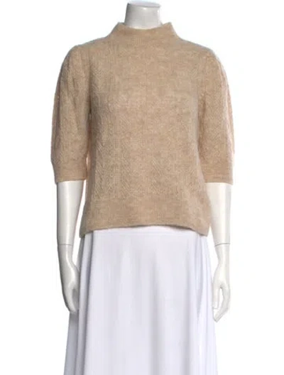 Pre-owned Veronica Beard Baby Alpaca Turtleneck Sweater In Neutral