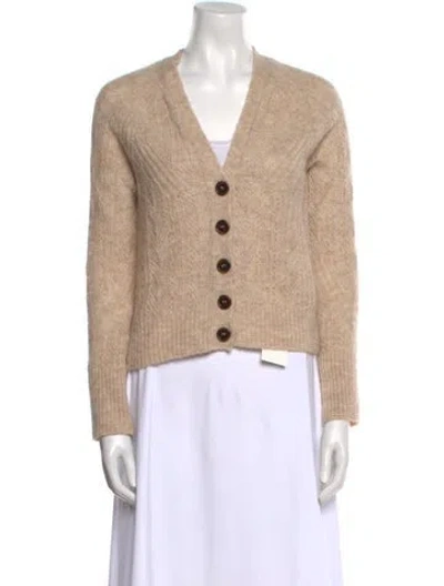 Pre-owned Veronica Beard Baby Alpaca V-neck Sweater In Neutral