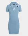 Veronica Beard Bailey Mini Polo Dress In Blue