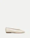 Veronica Beard Bancroft Leather Flat In Limestone Ivory