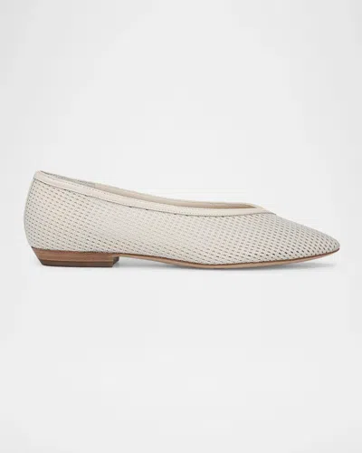 Veronica Beard Bancroft Mesh Ballerina Flats In Ecru