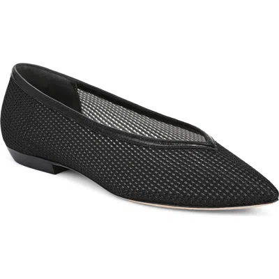 Veronica Beard Bancroft Pointed Toe Flat In Black
