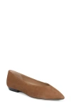 Veronica Beard Bancroft Pointed Toe Flat In Brown