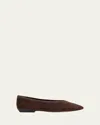 Veronica Beard Bancroft Suede Ballerina Flats In Brown