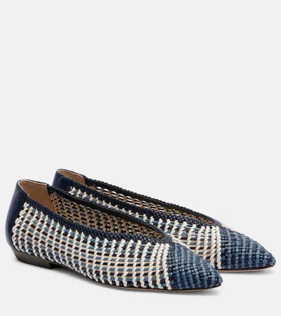 Veronica Beard Bancroft Woven Leather Ballet Flats In Multi