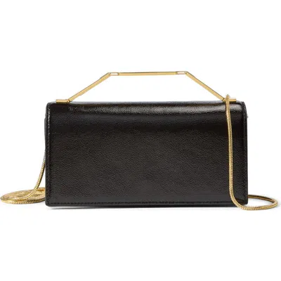Veronica Beard Barre Patent Leather Clutch In Black