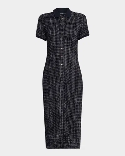 Veronica Beard Barrett Textured Plaid Shirtdress In Multi