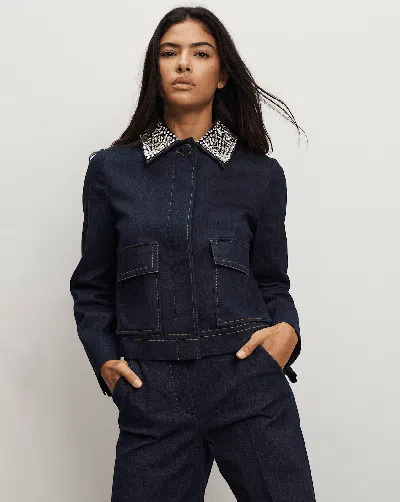 Veronica Beard Barrington Denim Jacket In Blue