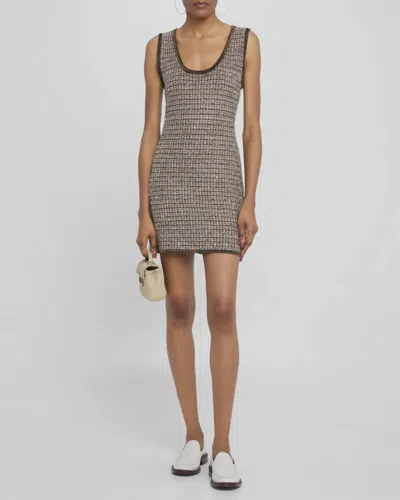 Veronica Beard Basette Tweed Knit Dress In Beige In Gray