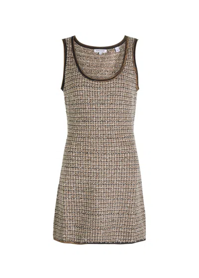 Veronica Beard Bassette Tweed Mini Dress In Brown