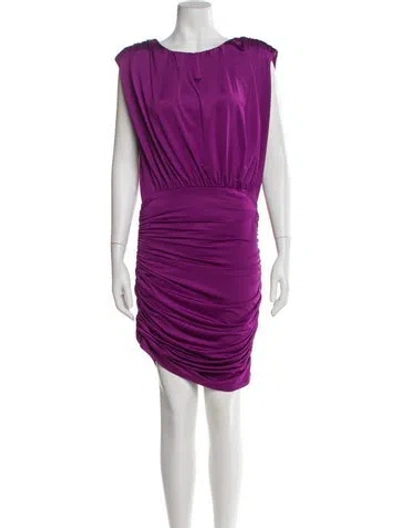 Pre-owned Veronica Beard Bateau Neckline Knee-length Dress In Purple